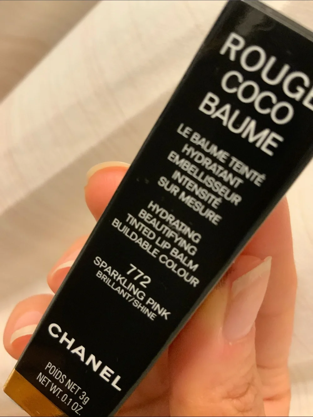 Chanel ROUGE COCO BAUME SHINE 772 SPARKLING PINK limited edition tinted lip balm